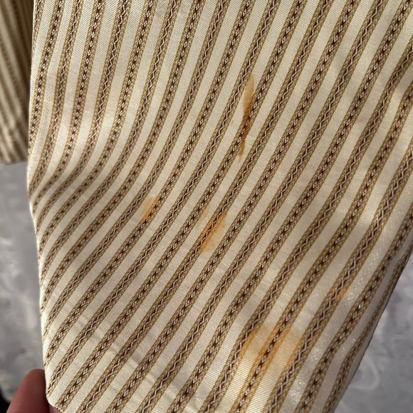 Authentic 1940s Handmade Satin Two Piece Dress Set Striped Vintage - Picture 14 of 16